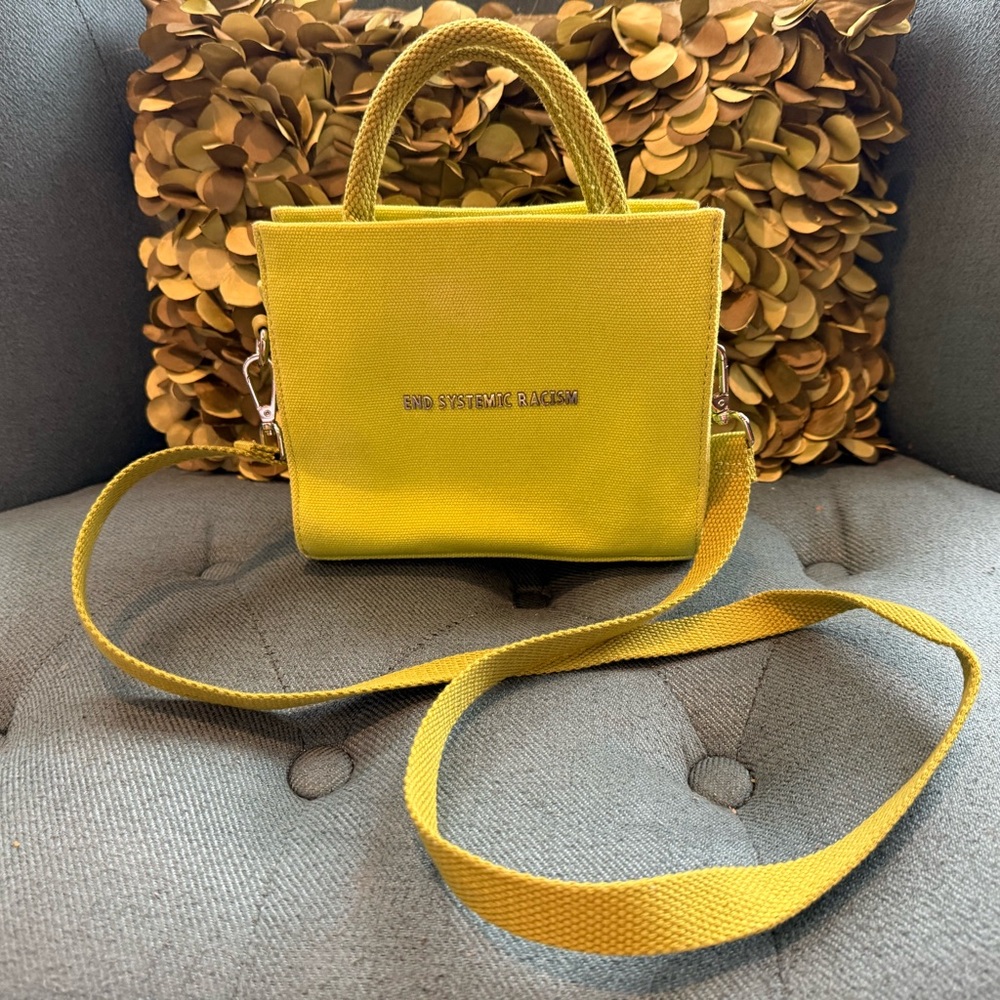 End Systemic Racism Yellow Canvas Mini Tote Bag